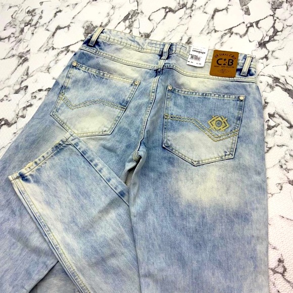 Men's Cipo & Baxx CD319X Bleached Sandblast Denim Pants NWT - Picture 3 of 3
